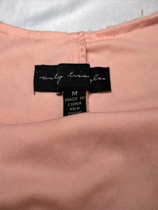 City Triangle Peach Floral Lace Spaghetti Strap Fit Flare Dress Womens Medium - Picture 2 of 7